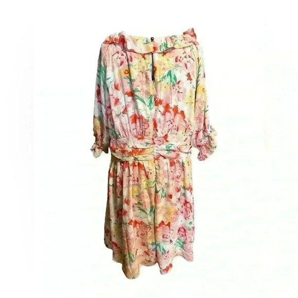 Emily Wonder Plus Size 2X Floral Flowy Midi Dress Ruffled - Picture 8 of 12